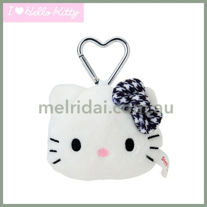 SANRIO | Face-Shaped Mascot Holder Bag Charm Black 8.4 x 8.0 x 5.2cm (I Love Hello Kitty)