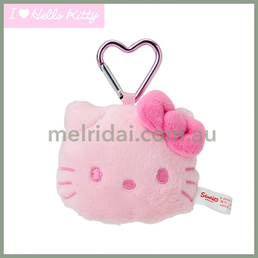 SANRIO | Face-Shaped Mascot Holder Bag Charm Pink 8.4 x 8.0 x 5.2cm (I Love Hello Kitty)