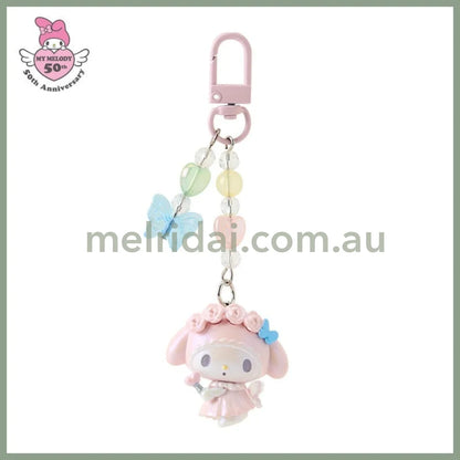 SANRIO | Fairy Keychain Phone Charm My Melody Rainbow Ver. W3.5 x H11 x D2 cm (My Melody 50th Anniversary)