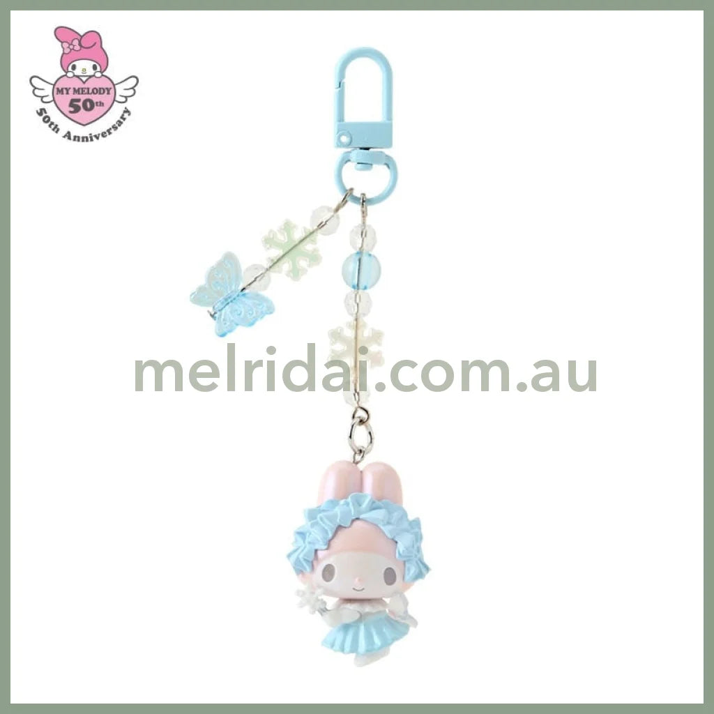 SANRIO | Keychain Phone Charm My Melody Snow Ver. W3.5 x H11 x D2 cm (My Melody 50th Anniversary)
