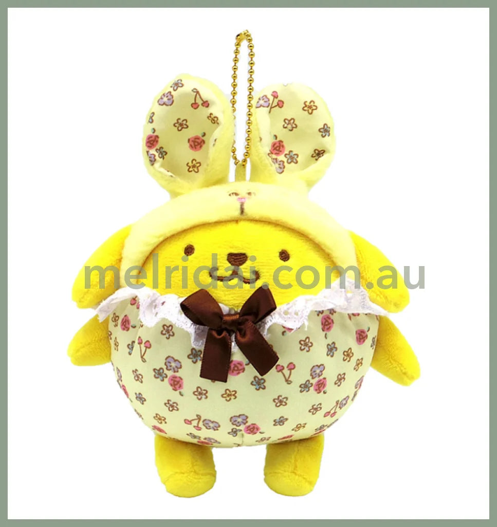 Sanrioflower Bunny Plush Keychain Pom Purin