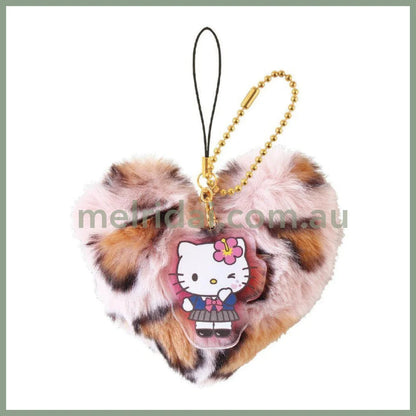 SANRIO | Fluffy Fluffy Big Heart Acrylic Phone Charm/ Keychain 103×85×50mm (Hello Kitty - Tokimeki Heisei Kogal)