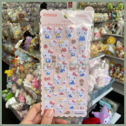 SANRIO | Fluffy Felt Sticker 90x175x1mm (Hello Kitty & Hello Mimmy & Tiny Chum)
