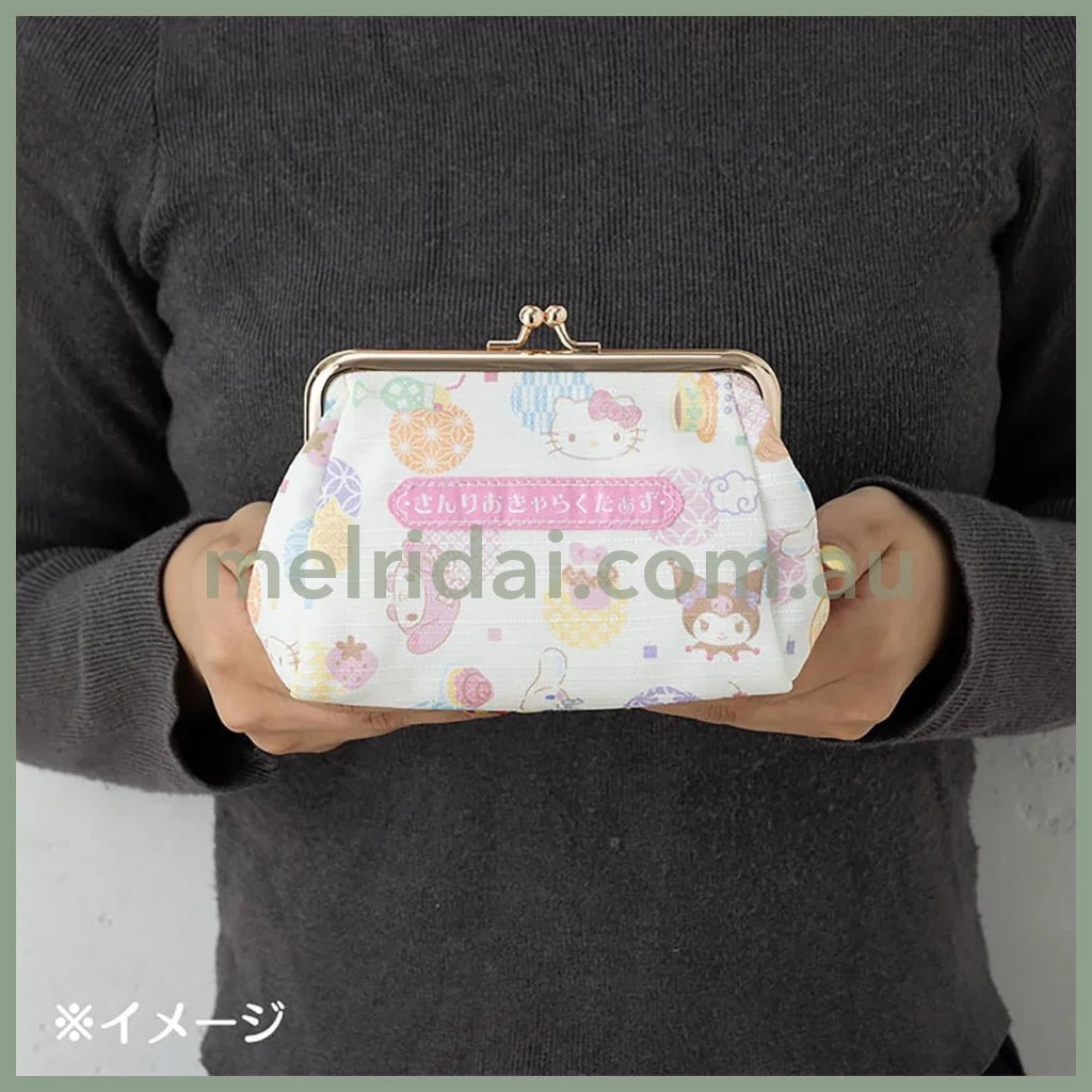 SANRIO | Gamaguchi Pouch Clasp Pouch 21.3 x 12.4 x 7.9cm (Nagomi Pastel)
