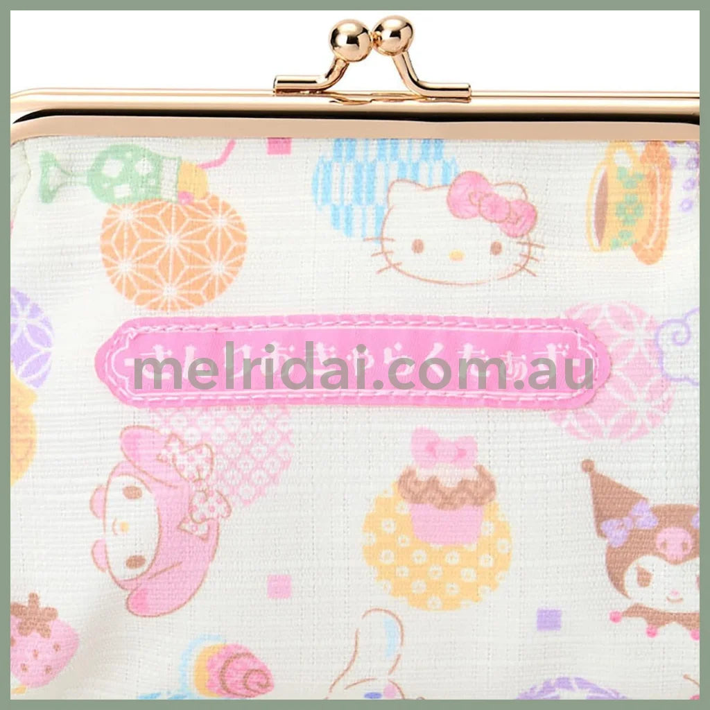 SANRIO | Gamaguchi Pouch Clasp Pouch 21.3 x 12.4 x 7.9cm (Nagomi Pastel)