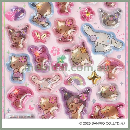 SANRIO | Gogo Gal Collection Series Pop Seal Hologram 3D Sticker 200×95×7mm (Tan)