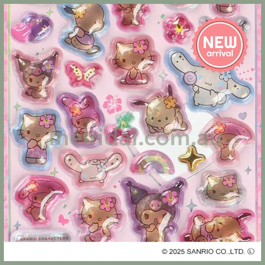 SANRIO | Gogo Gal Collection Series Pop Seal Hologram 3D Sticker 200×95×7mm (Tan)
