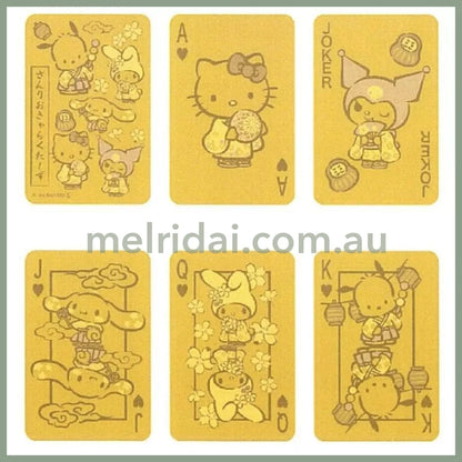 SANRIO | Golden Playing Cards H90mm×W59mm×D20mm