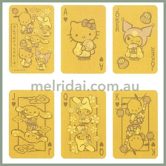 SANRIO | Golden Playing Cards H90mm×W59mm×D20mm