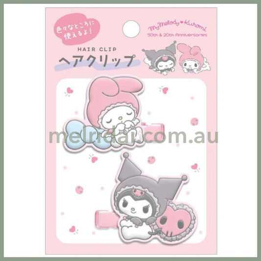 SANRIO | Hair Clip Angel H40×W50mm (My Melody 50th Anniversary & Kuromi 20th Anniversary/Black Pink Party)