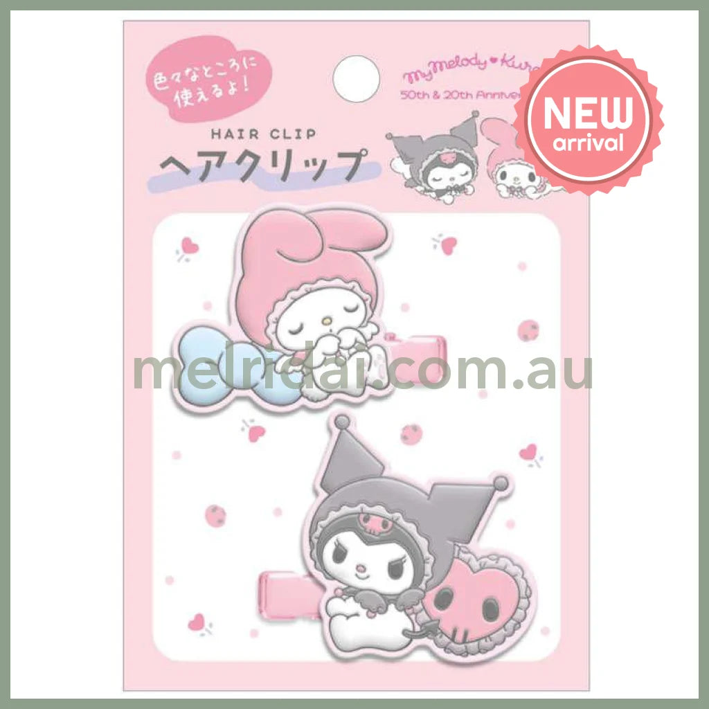 SANRIO | Hair Clip Angel H40×W50mm (My Melody 50th Anniversary & Kuromi 20th Anniversary/Black Pink Party)