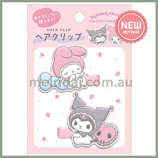 SANRIO | Hair Clip Angel H40×W50mm (My Melody 50th Anniversary & Kuromi 20th Anniversary/Black Pink Party)