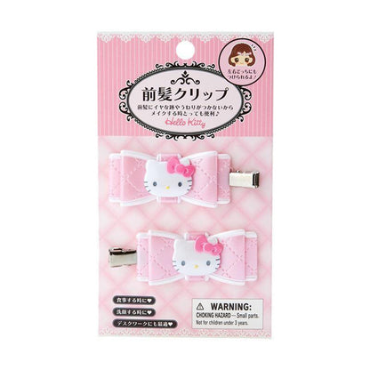 SANRIO | Hello Kitty Hair Clip 2pcs Set 5 x 2 x 1cm (Quilt Ribbon)