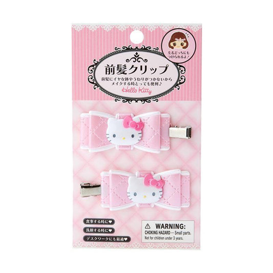 SANRIO | Hello Kitty Hair Clip 2pcs Set 5 x 2 x 1cm (Quilt Ribbon)