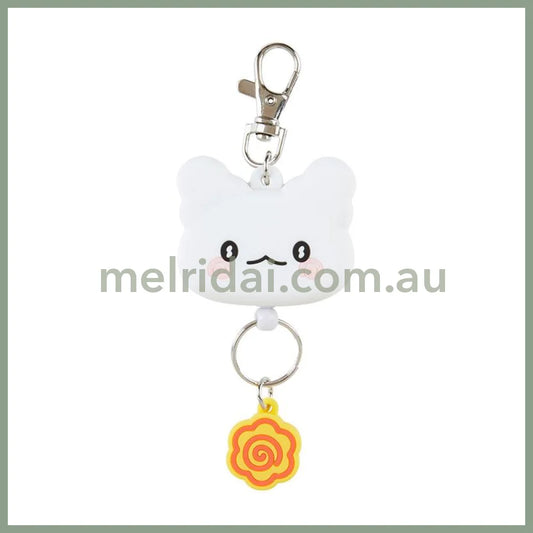 Sanrio | Hanamaruobake/Marumaru Face Shaped Reel Keychain 6.4×1.8×13Cm (Friends) 日本三丽鸥