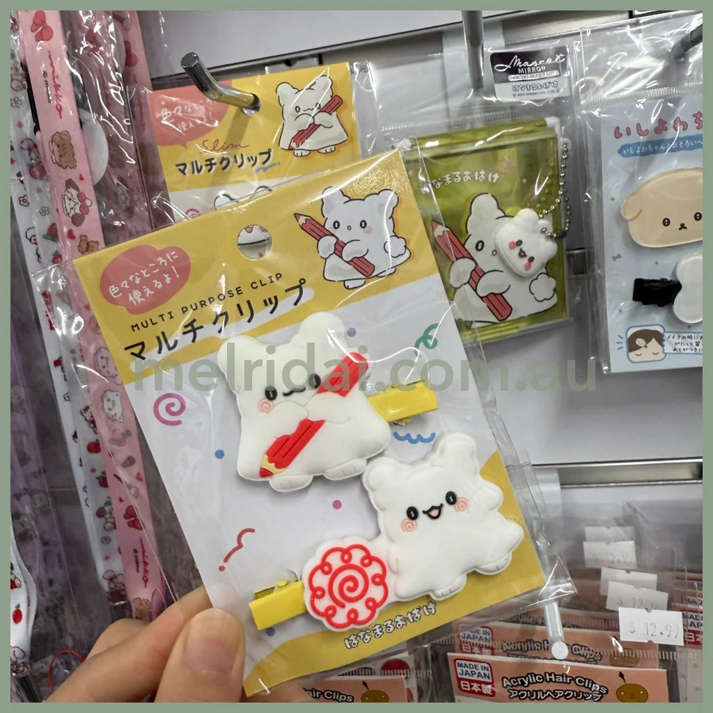SANRIO | Hanamaruobake Rubber Hair Clip Set 40×50mm (Happy)