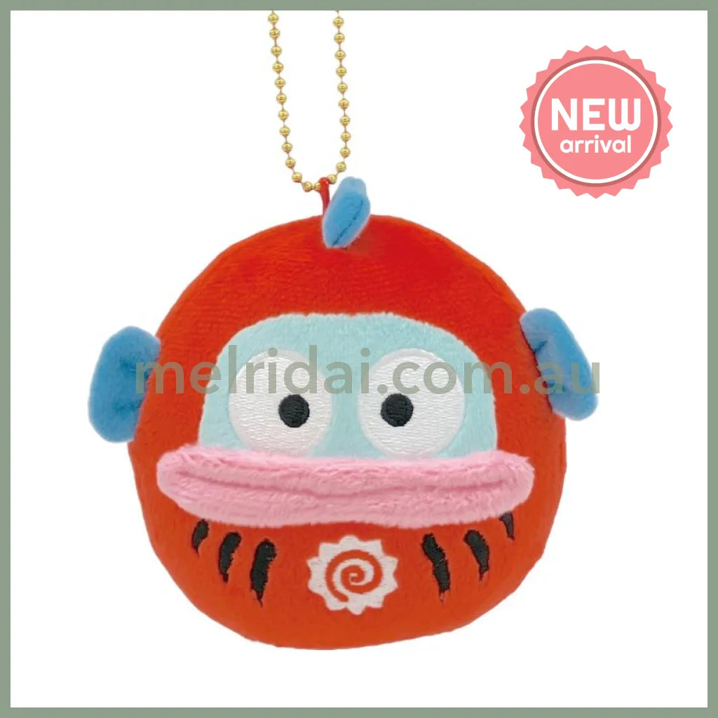 SANRIO | Hangyodon Daruma Mascot Holder Plush Keychain Bag Charm 11cm x 7cm x 10.5cm (40th Anniversary)