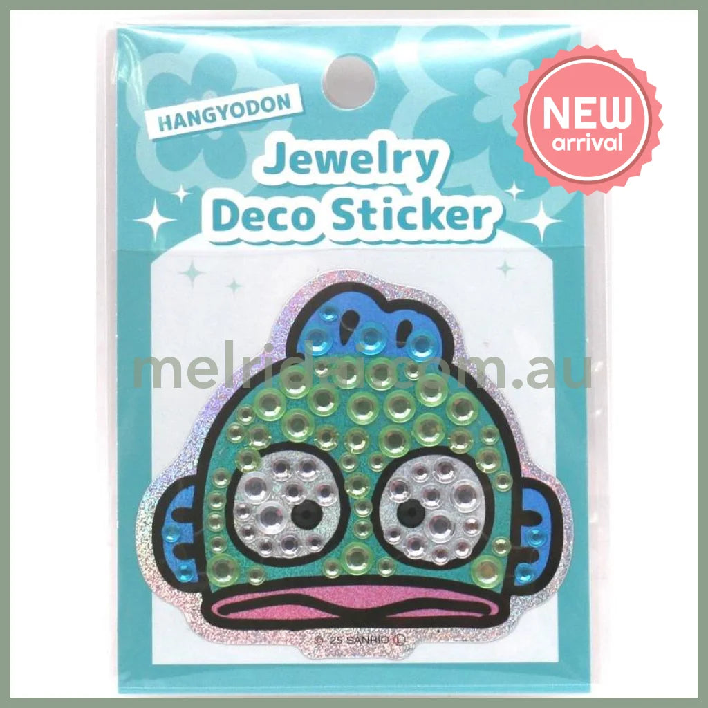 SANRIO | Hangyodon Jewelry Deco Sticker 65×73×5mm (Gogo Gal Collection Glitter Face)
