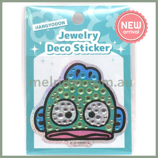 SANRIO | Hangyodon Jewelry Deco Sticker 65×73×5mm (Gogo Gal Collection Glitter Face)