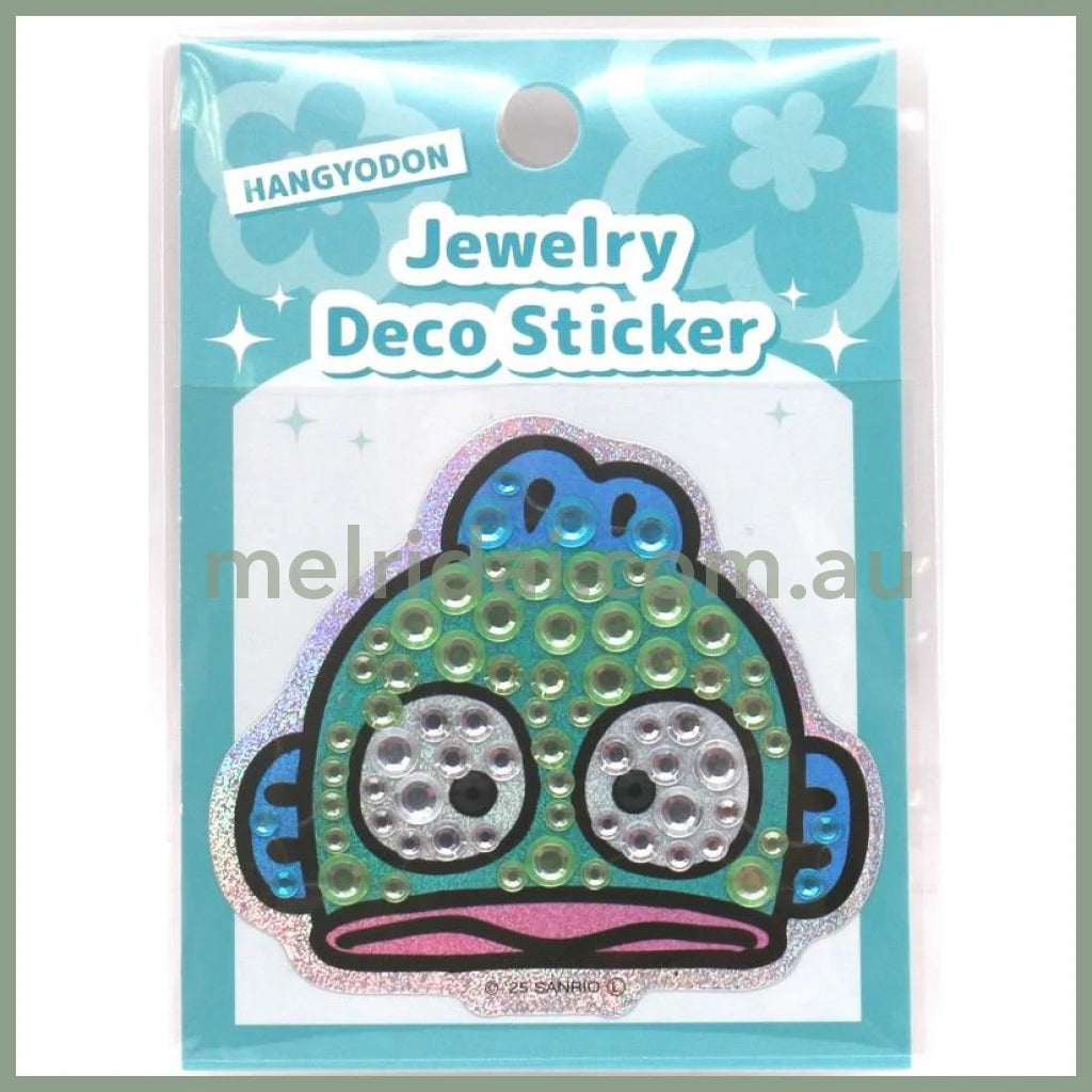 SANRIO | Hangyodon Jewelry Deco Sticker 65×73×5mm (Gogo Gal Collection Glitter Face)