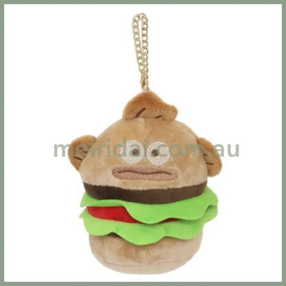 SANRIO | Hangyodon Mini Pouch Die-Cut Pouch Bag Charm Keychain H10×φ9cm (Burger)