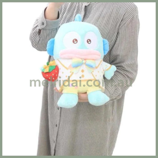 SANRIO | Hangyodon Plush Toy Plush Doll M H28×W22×D16cm (50th Anniversary Strawberry/Ichigo Newspaper)