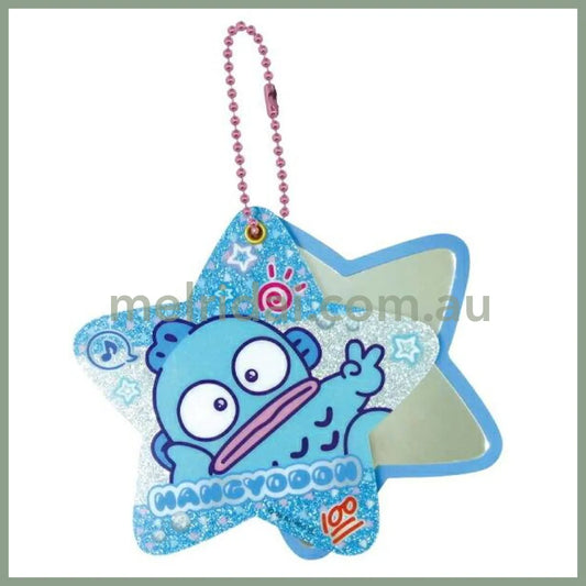 SANRIO | Hangyodon Star-shaped Slide Mirror Keychain 84×69mm (Memories Heisei Retro Sparkly)