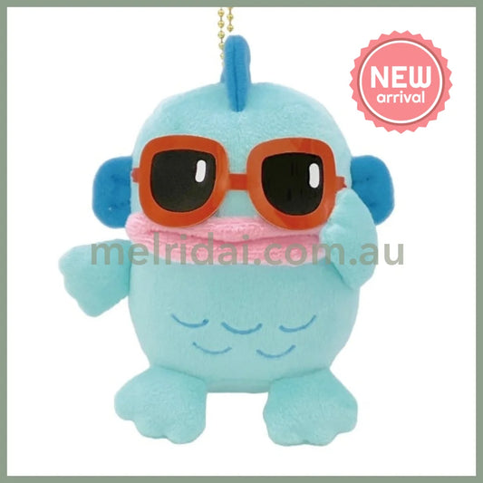 SANRIO | Hangyodon Sunglasses Mascot Holder Plush Keychain Bag Charm 11.5cm x 11cm x 9cm (40th Anniversary)