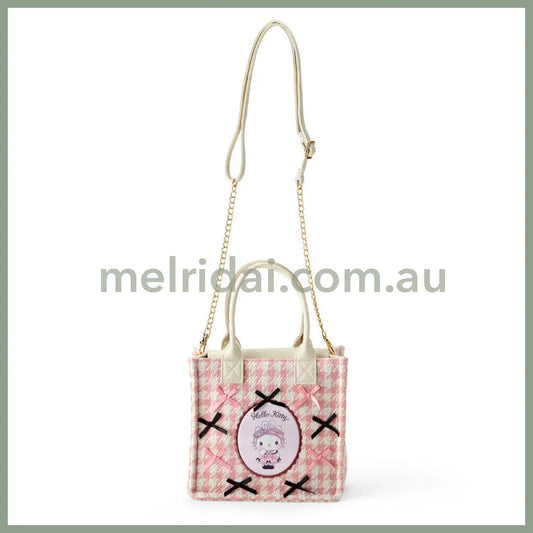 Sanrio | Hello Kitty 2-Way Mini Tote Bag/Shoulder Bag/Handbag 21×10×19Cm (Dream Ribbon)