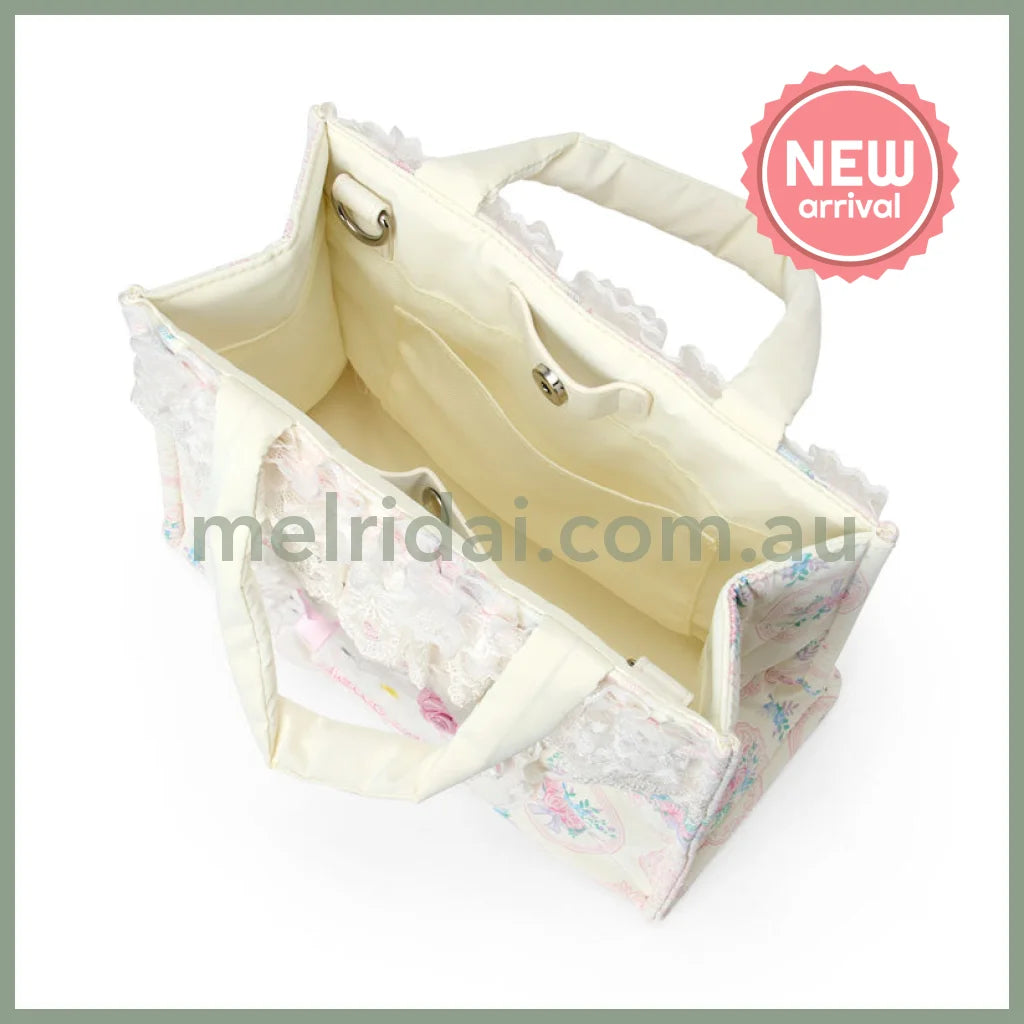 SANRIO | Hello Kitty 2 Way Tote Bag 230×110×175mm (White Frill Design)