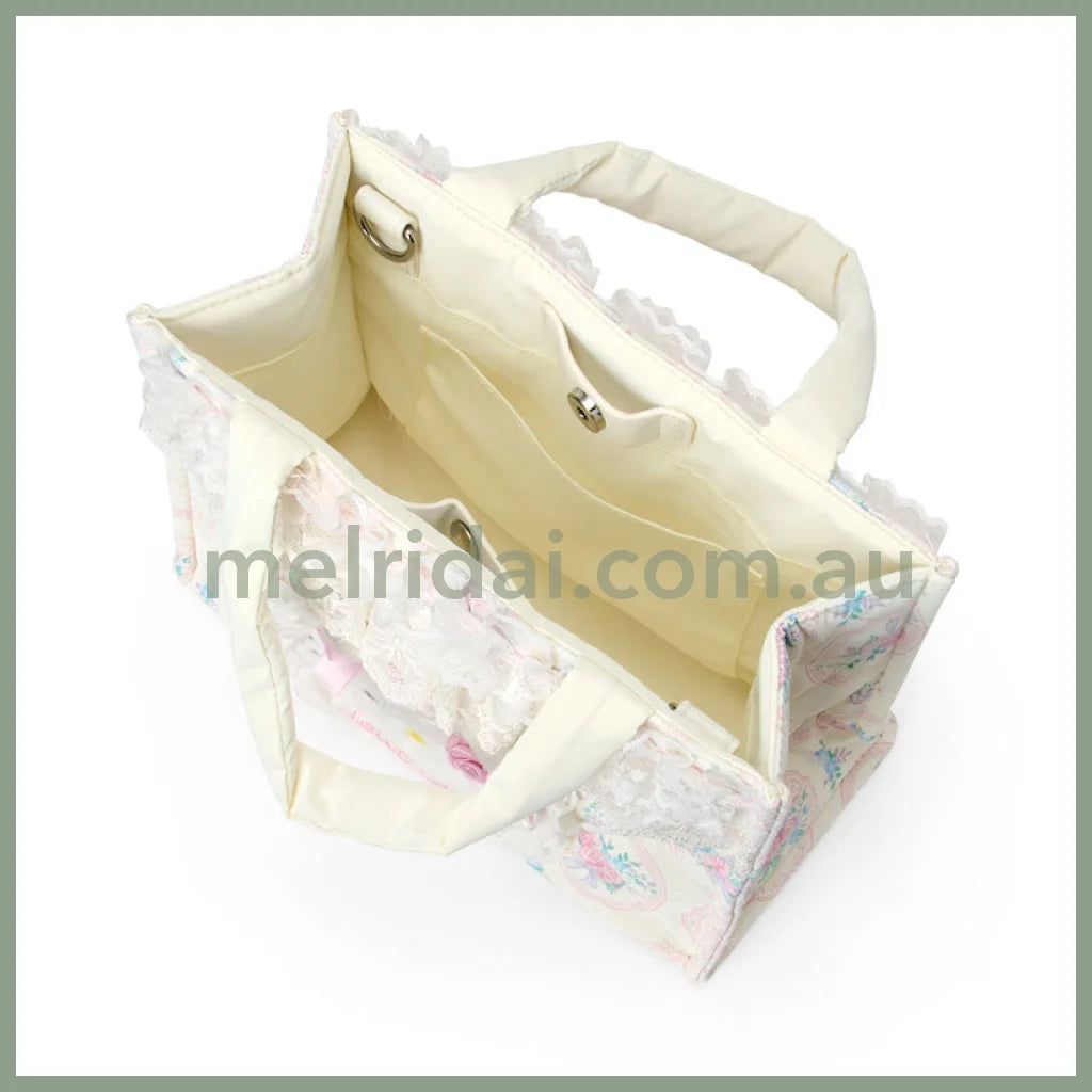 SANRIO | Hello Kitty 2 Way Tote Bag 230×110×175mm (White Frill Design)