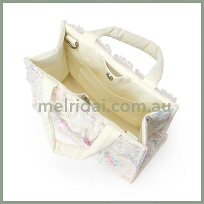 SANRIO | Hello Kitty 2 Way Tote Bag 230×110×175mm (White Frill Design)