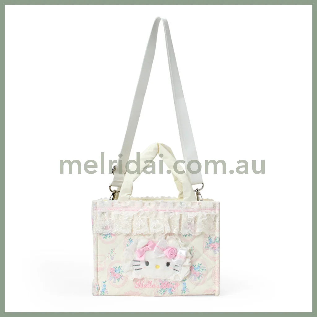 SANRIO | Hello Kitty 2 Way Tote Bag 230×110×175mm (White Frill Design)