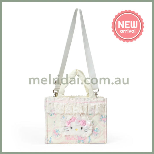 SANRIO | Hello Kitty 2 Way Tote Bag 230×110×175mm (White Frill Design)