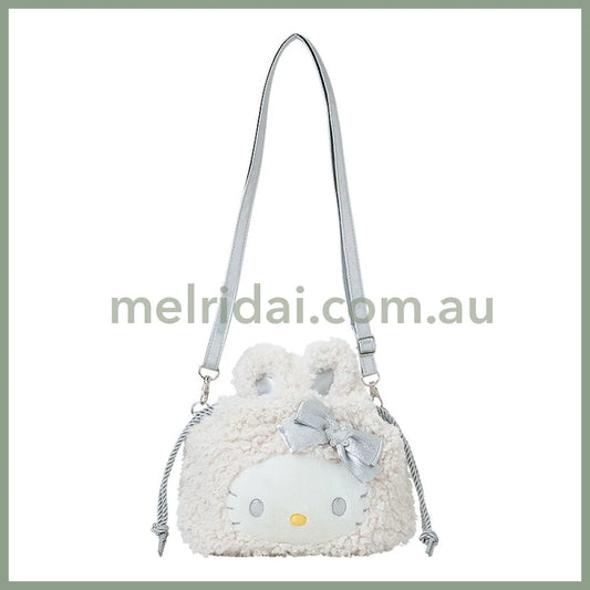 Sanrio | Hello Kitty 2Way Drawstring Shoulder Bag 28×8×25Cm (Fluffy Snow Rabbit)
