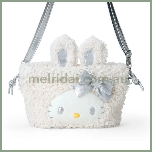 Sanrio | Hello Kitty 2Way Drawstring Shoulder Bag 28×8×25Cm (Fluffy Snow Rabbit)