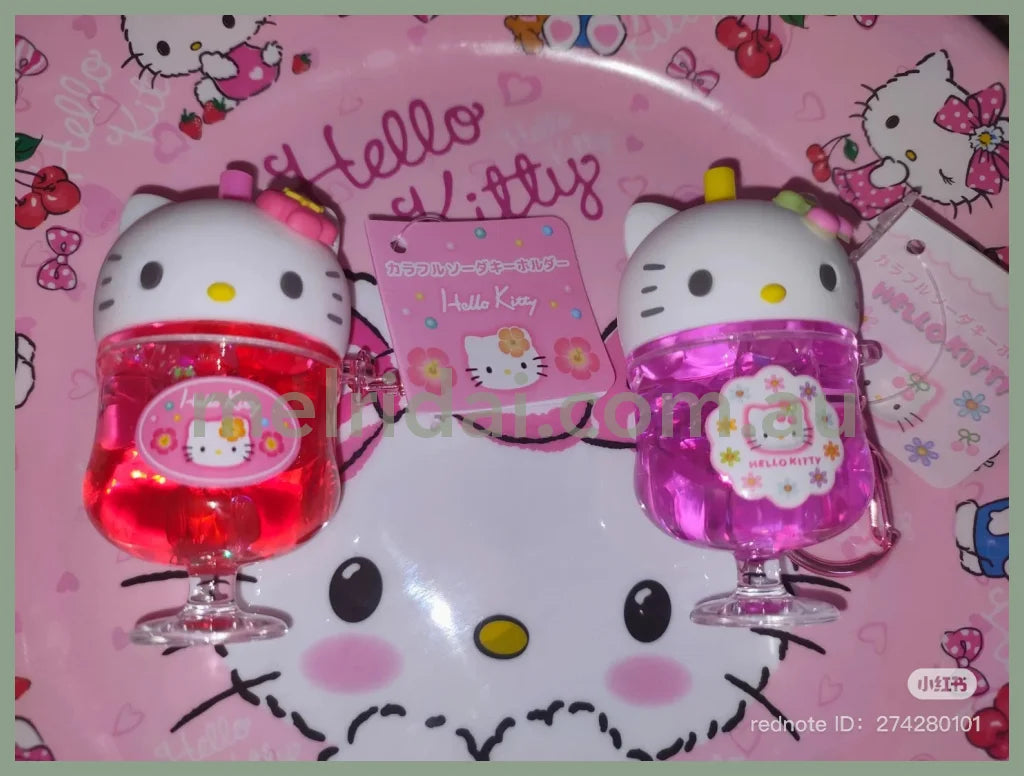 SANRIO | Hello Kitty 90s Colorful Soda Keychain H69xW40xD35mm (Kaohana - Pink)
