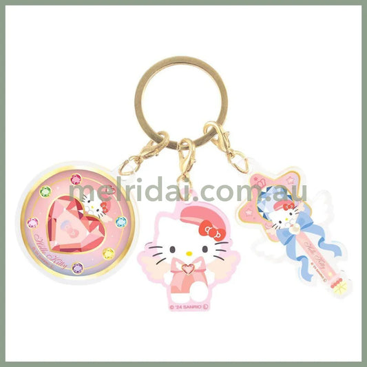 SANRIO | Hello Kitty Acrylic Three Charm Keychain 4 x 97 x 140mm (Magical Jewelry)