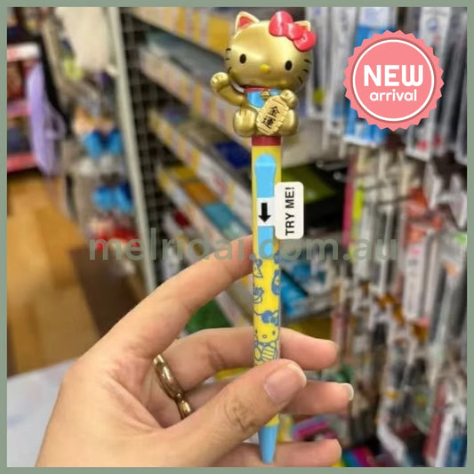 SANRIO | Hello Kitty Action Mascot Ballpoint Pen 0.7mm Black 30×170mmΦ10.5mm (Maneki Lucky Cat Gold)