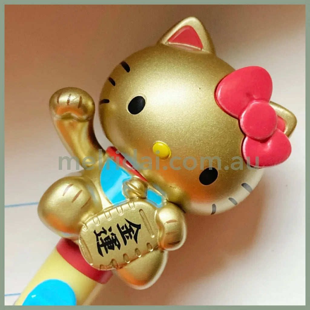 SANRIO | Hello Kitty Action Mascot Ballpoint Pen 0.7mm Black 30×170mmΦ10.5mm (Maneki Lucky Cat Gold)