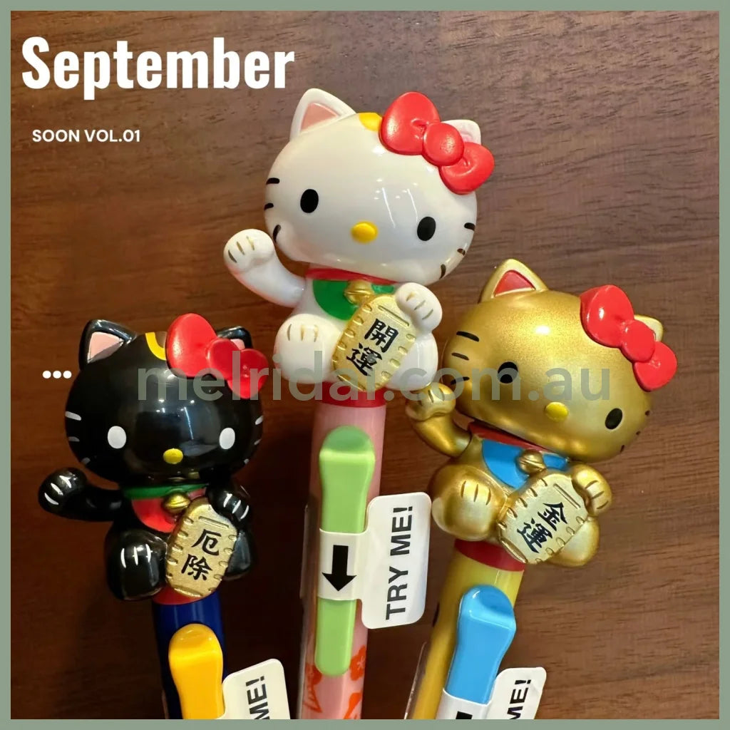 SANRIO | Hello Kitty Action Mascot Ballpoint Pen 0.7mm Black 30×170mmΦ10.5mm (Maneki Lucky Cat Gold)