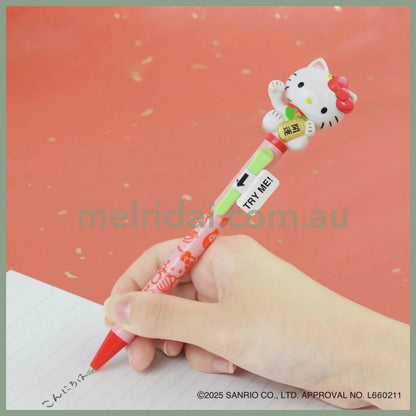 SANRIO | Hello Kitty Action Mascot Ballpoint Pen 0.7mm Black 30×170mmΦ10.5mm (Maneki Lucky Cat White)