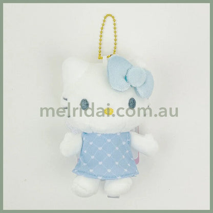 SANRIO | Hello Kitty Angel Blue Mascot Holder Plush Keychain 10cm Approx. (50th Anniversary)