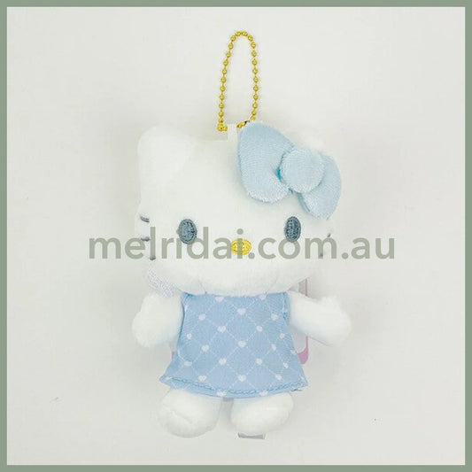 SANRIO | Hello Kitty Angel Blue Mascot Holder Plush Keychain 10cm Approx. (50th Anniversary)