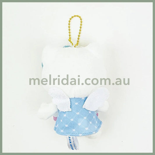 SANRIO | Hello Kitty Angel Blue Mascot Holder Plush Keychain 10cm Approx. (50th Anniversary)
