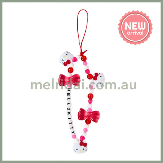 SANRIO | Hello Kitty Bead Strap with Mascot Phone Strap 50×8×160mm (Ribbon)