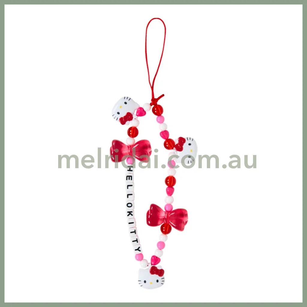 SANRIO | Hello Kitty Bead Strap with Mascot Phone Strap 50×8×160mm (Ribbon)