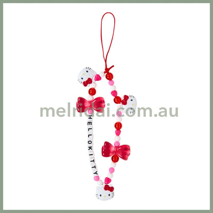 SANRIO | Hello Kitty Bead Strap with Mascot Phone Strap 50×8×160mm (Ribbon)