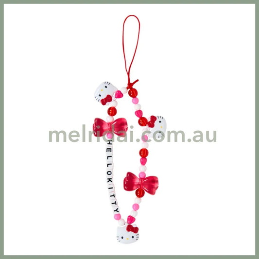 SANRIO | Hello Kitty Bead Strap with Mascot Phone Strap 50×8×160mm (Ribbon)