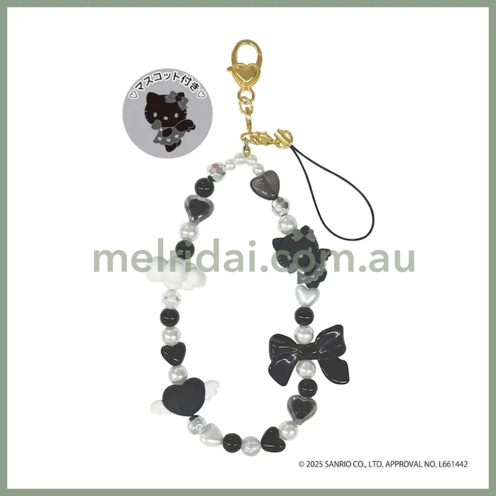 SANRIO | Hello Kitty Beaded Hand Strap Phone Charm 210 × 80 × 20mm (Black Angel)
